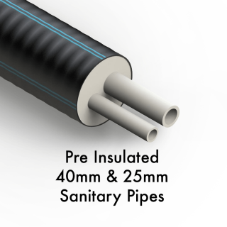 40 + 25mm DUO Sanitary Pre Insulated Water pipe