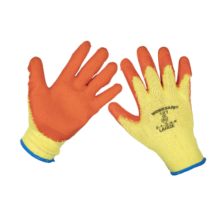 Super Grip Knitted Gloves Latex Palm (Large) - Pack of 12 Pairs