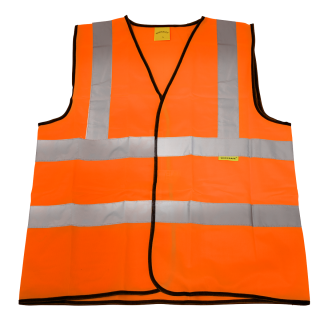Hi-Vis Orange Waistcoat (Site and Road Use) - Large