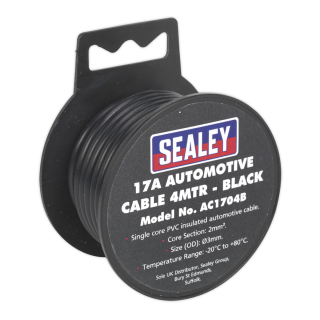 Automotive Cable Thick Wall 17A 4m Black