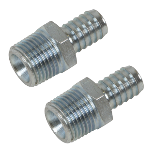 Screwed Tailpiece Male 1/2"BSPT - Ø1/2" Hose - Pack of 2