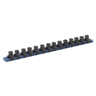 Socket Retaining Rail with 14 Clips Aluminium 3/8"Sq Drive