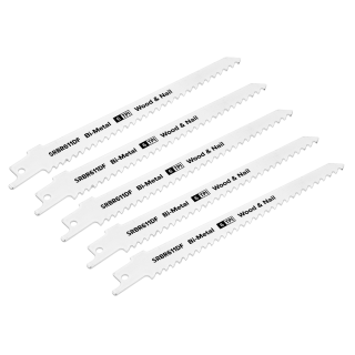Reciprocating Saw Blade Wood & Nail 150mm 6tpi - Pack of 5
