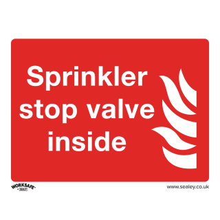 Safe Conditions Safety Sign - Sprinkler Stop Valve - Rigid Plastic - Pack of 10