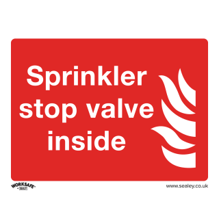 Safe Conditions Safety Sign - Sprinkler Stop Valve - Self-Adhesive Vinyl - Pack of 10