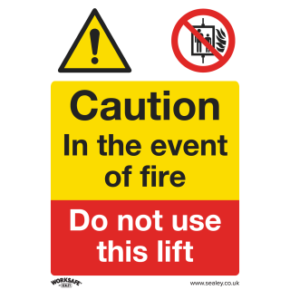 Warning Safety Sign - Caution Do Not Use Lift - Self-Adhesive Vinyl - Pack of 10