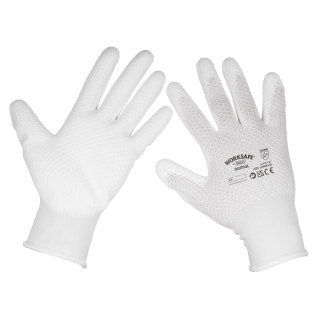 White Precision Grip Gloves - (Large) - Pack of 6 Pairs