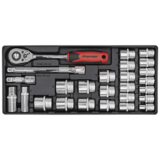 Tool Tray with Socket Set 26pc 1/2"Sq Drive