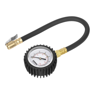 Tyre Pressure Gauge with Clip-On Chuck 0-7bar(0-100psi)