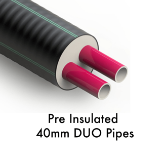 40 + 40 /125mm    Pre Insulated Heating Pipe