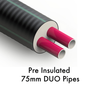75 + 75 /202mm    Pre Insulated Heating Pipe