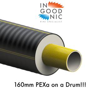 160mm PEXa Pipe on Drums
