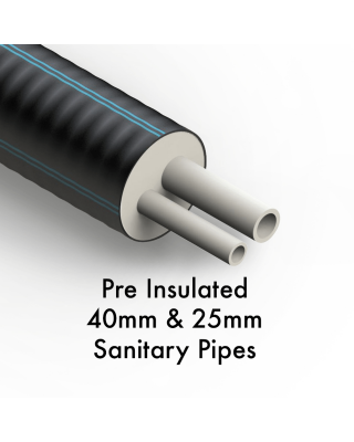 40 + 25mm DUO Sanitary Pre Insulated Water pipe
